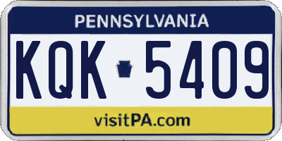 PA license plate KQK5409