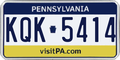 PA license plate KQK5414