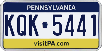 PA license plate KQK5441