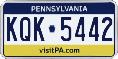 PA license plate KQK5442