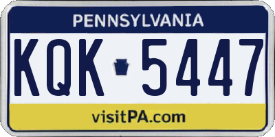 PA license plate KQK5447