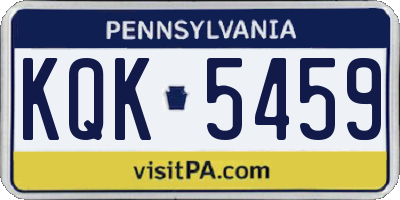 PA license plate KQK5459