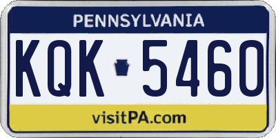 PA license plate KQK5460