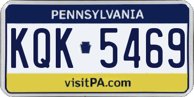 PA license plate KQK5469