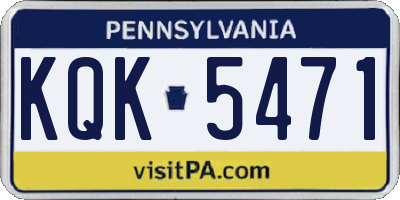 PA license plate KQK5471