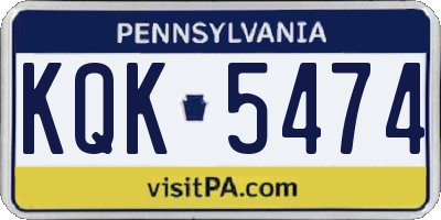 PA license plate KQK5474