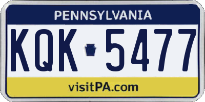PA license plate KQK5477