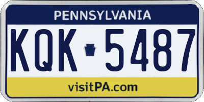 PA license plate KQK5487