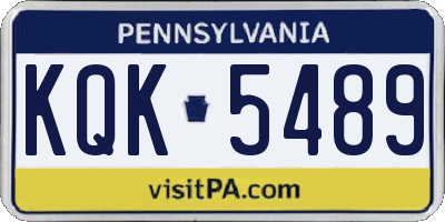 PA license plate KQK5489