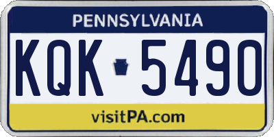 PA license plate KQK5490