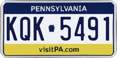 PA license plate KQK5491