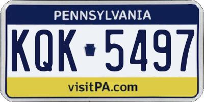 PA license plate KQK5497