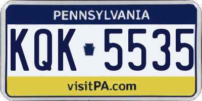 PA license plate KQK5535