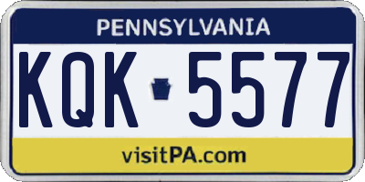 PA license plate KQK5577