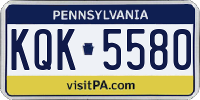 PA license plate KQK5580
