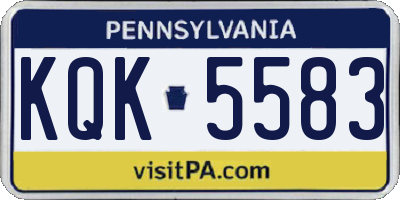 PA license plate KQK5583