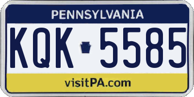 PA license plate KQK5585