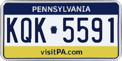 PA license plate KQK5591