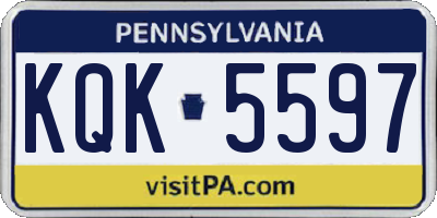PA license plate KQK5597