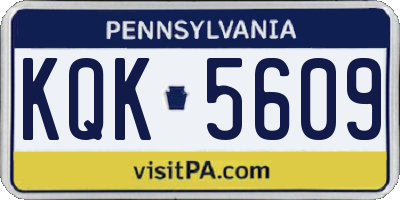 PA license plate KQK5609