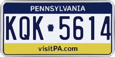 PA license plate KQK5614
