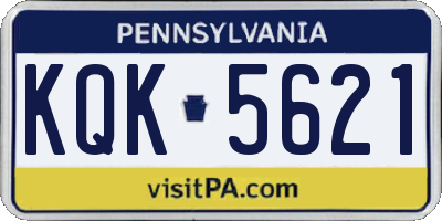 PA license plate KQK5621