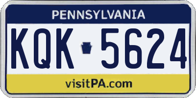 PA license plate KQK5624
