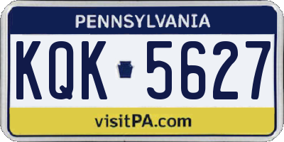 PA license plate KQK5627