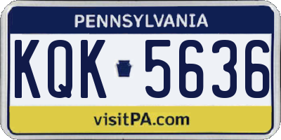 PA license plate KQK5636