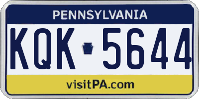 PA license plate KQK5644