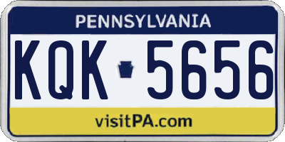 PA license plate KQK5656