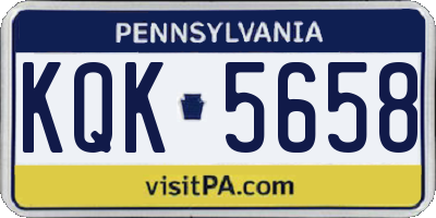 PA license plate KQK5658