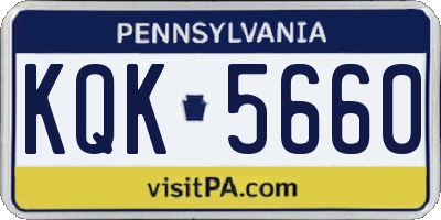 PA license plate KQK5660