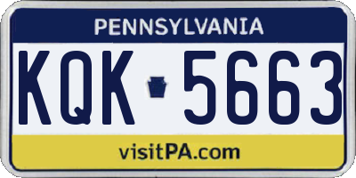 PA license plate KQK5663