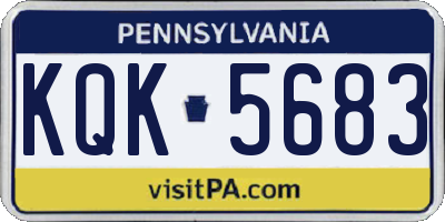 PA license plate KQK5683