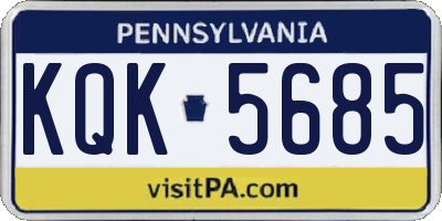 PA license plate KQK5685