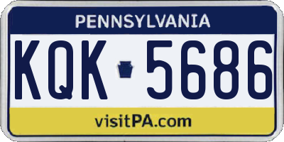 PA license plate KQK5686