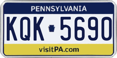 PA license plate KQK5690