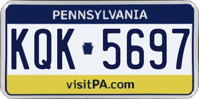 PA license plate KQK5697