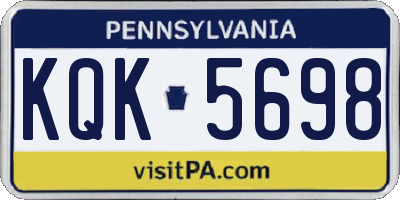 PA license plate KQK5698