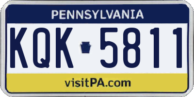 PA license plate KQK5811