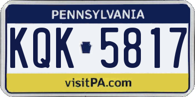 PA license plate KQK5817