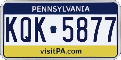 PA license plate KQK5877