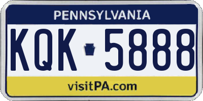PA license plate KQK5888