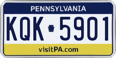PA license plate KQK5901