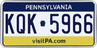 PA license plate KQK5966