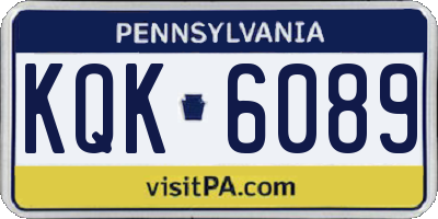 PA license plate KQK6089