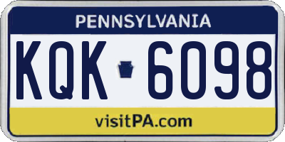 PA license plate KQK6098