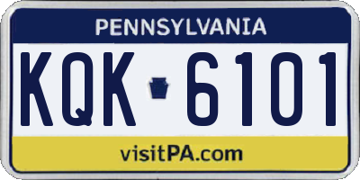 PA license plate KQK6101