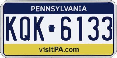 PA license plate KQK6133